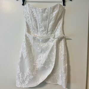 V. Chapman Nigella White Strapless Gown